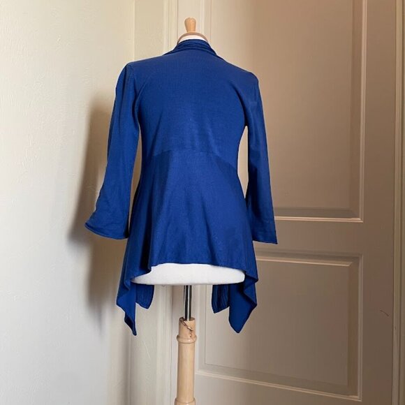 Willi Smith Long Side Cut Cardigan - Blue, Size Small - Picture 3 of 4